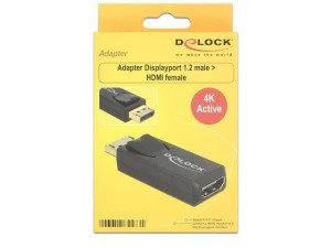 Adapter Delock DisplayPort 1.2->HDMI aktywny 4K black