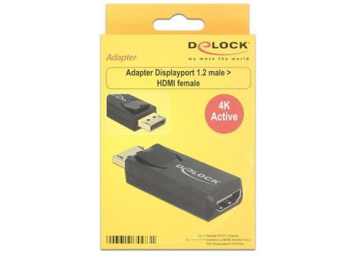 Adapter Delock DisplayPort 1.2->HDMI aktywny 4K black - 1377792