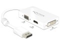 Adapter Delock DisplayPort 1.1->HDMI+VGA+DVI(24+1) na kablu pasywny 0,18m - 972277