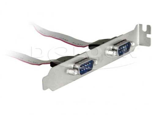 Gniazdo Delock COM 9PIN (DB9M) X2 na śledziu 0,4m - 680875