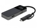 Kabel adapter Delock USB-A (M) + USB-C (M) - HDMI (F) + VGA (F) czarny 0,12m - 1377821