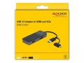 Kabel adapter Delock USB-A (M) + USB-C (M) - HDMI (F) + VGA (F) czarny 0,12m - 1377822