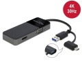 Kabel adapter Delock USB-A (M) + USB-C (M) - HDMI (F) + VGA (F) czarny 0,12m - 972304