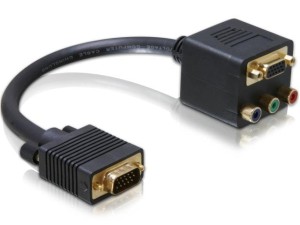 Adapter Delock VGA->VGA + 3XRCA (CINCH) 0,2m