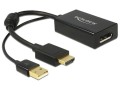 Adapter Delock HDMI(M) -> Displayport1.2(F) + zasilanie USB 0.24m - 680949