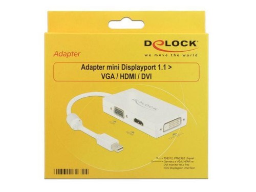 Adapter Delock mini DisplayPort -> HDMI/VGA/DVI - 1377852