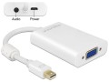 Adapter Delock mini DisplayPort M-> VGA F + audio + zasilanie microUSB biały - 972329