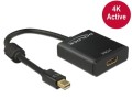 Adapter Delock DisplayPort mini 1.2 -> HDMI aktywny 4K na kablu 0,15m czarny - 680982