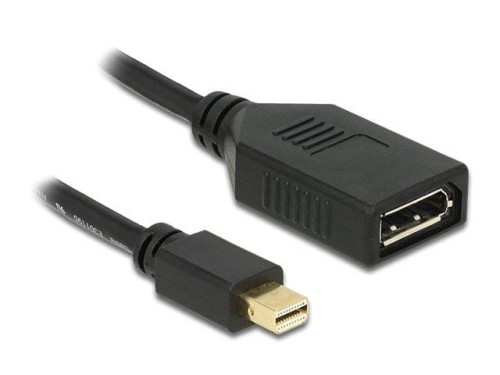 Kabel adapter Delock mini DisplayPort(M) - DisplayPort(F) 4K 0,15m czarny - 1377862