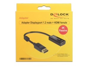 Kabel adapter Delock DisplayPort (M) - HDMI (F) pasywny czarny