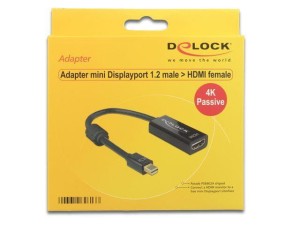 Kabel adapter Delock mini DisplayPort (M) - HDMI (F) 4K pasywny czarny