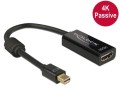 Kabel adapter Delock mini DisplayPort (M) - HDMI (F) 4K pasywny czarny - 618814