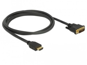 Kabel adapter Delock HDMI (M) - DVI-D (M) czarny dual link 1,5m