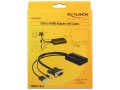 Kabel adapter Delock VGA (M) + zasilania USB + minijack 3.5mm (M) - HDMI (F) 0,25m czarny - 1377869