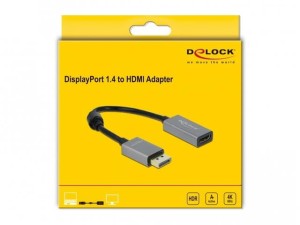 DeLOCK Aktywny DisplayPort 1.4 do HDMI Adapter 4K 60 Hz (HDR)