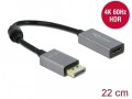 Kabel adapter Delock DisplayPort 1.4 - HDMI M/F 0,2m szary 4K 60Hz - 972372