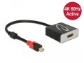 Kabel adapter Delock mini DisplayPort 1.4 - HDMI M/F 4K 0,2m HDR czarny - 1377873