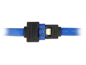 Przedłużacz Delock SATA DATA III (M/F) metalowe zatrzaski niebieski 20cm