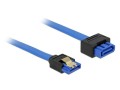 Przedłużacz Delock SATA DATA III (M/F) metalowe zatrzaski niebieski 20cm - 972417