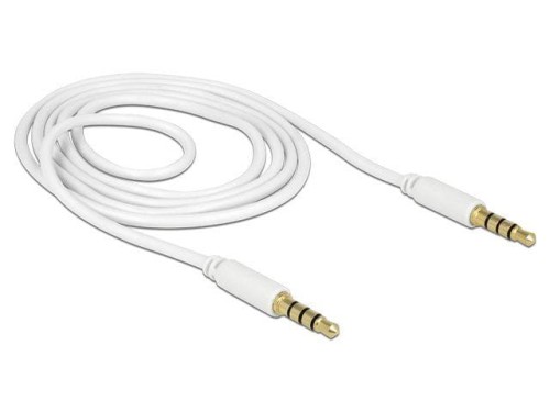 Kabel Delock MiniJack M/M 4 PIN Apple 1m biały - 1377911