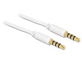 Kabel Delock MiniJack M/M 4 PIN Apple 1m biały - 972423