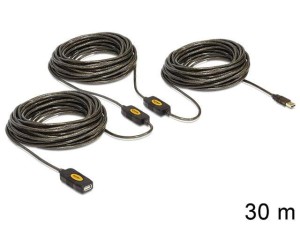 DeLOCK 30m, USB2.0 - USB2.0 kabel USB USB A Czarny