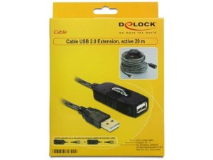 Przedłużacz Delock USB AM-AF 2.0 20m aktywny black