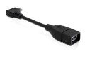 Kabel Delock USB Micro kątowy 90”->USB AM(F) OTG 0,11m - 681116