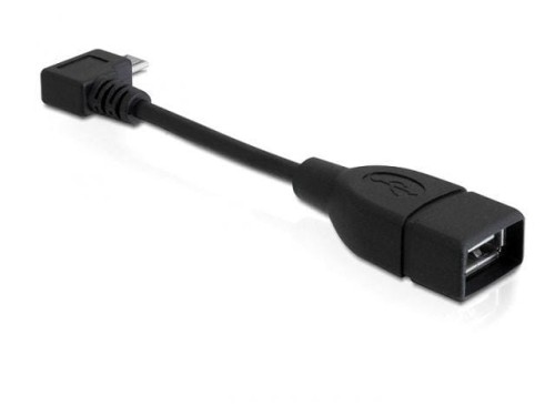 Kabel Delock USB Micro kątowy 90”->USB AM(F) OTG 0,11m - 681116
