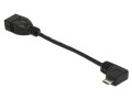 Kabel Delock USB Micro kątowy 90”->USB AM(F) OTG 0,11m - 1377937