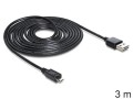 Kabel Delock USB Micro AM-MBM5P EASY-USB 2.0 3m Black - 1377946
