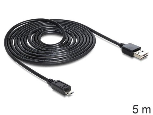 Kabel Delock USB Micro AM-MBM5P EASY-USB 2.0 5m Black - 1377949