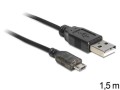 Kabel Delock USB Micro AM-MBM5P USB 2.0 1,5m + wskaźnik ładowania LED - 681163
