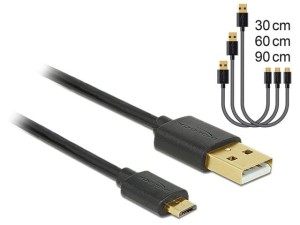 Kabel USB Delock micro AM-MBM5P USB 2.0 0,3m 0,6m 0,9m zestaw