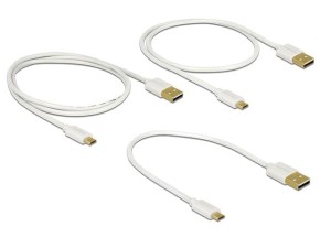 Kabel USB Delock micro AM-MBM5P USB 2.0 0,3m 0,6m 0,9m zestaw biały