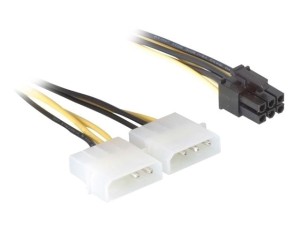 Kabel rozdzielacz zasilania Delock 2x 4-pin M -> 1x PCIe 6-pin M