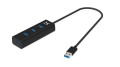 Kabel USB Hub Krux 4xUSB-A czarny 0,3m - 1378088
