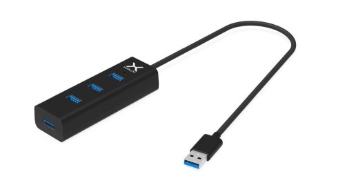 Kabel USB Hub Krux 4xUSB-A czarny 0,3m - 1378088