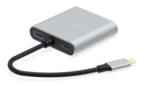 Kabel adapter USB Hub Krux USB =>HDMI srebrno-czarny 0,15m