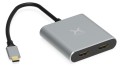 Kabel adapter USB Hub Krux USB =>HDMI srebrno-czarny 0,15m - 909904