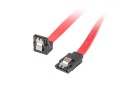 Kabel SATA Lanberg SATA-III DATA 0,5m metalowe zatrzaski kątowy - 681983