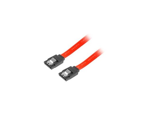 Kabel SATA Lanberg DATA II (3Gb/s) F/F 0,5m metalowe zatrzaski czerwony - 681989