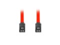 Kabel SATA Lanberg DATA II (3Gb/s) F/F 0,5m metalowe zatrzaski czerwony - 1378128