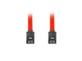 Kabel SATA Lanberg DATA II (3Gb/s) F/F 0,3m metalowe zatrzaski czerwony - 1378130