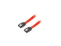 Kabel SATA Lanberg DATA III (6Gb/s) F/F 0,3m metalowe zatrzaski czerwony - 681995