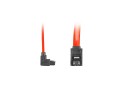 Kabel SATA Lanberg DATA III (6Gb/s) F/F 0,3m kątowy metalowe zatrzaski czerwony - 1378152