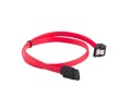Kabel SATA Lanberg DATA III (6Gb/s) F/F 0,3m kątowy metalowe zatrzaski czerwony - 1378153