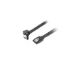 Kabel SATA Lanberg DATA III (6Gb/s) F/F 0,5m kątowy metalowe zatrzaski czarny - 1048960