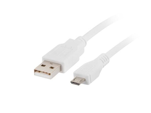 Kabel USB 2.0 Lanberg micro AM-MBM5P 1m biały - 739381