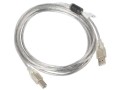 Kabel USB 2.0 Lanberg AM-BM Ferryt 3m przezroczysty - 852189